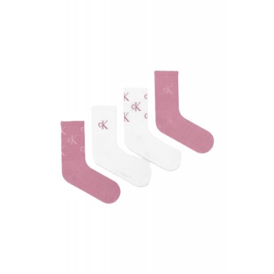 Calvin Klein Sock 4P CK Women Giftbox Lurex Aop-Vintage Plum/White Calvin Klein Sock 4P CK Women Giftbox Lurex Aop-Vintage Plum/White