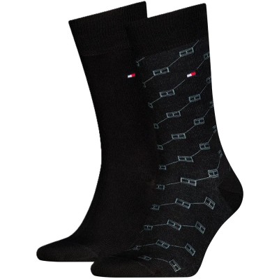 Tommy Hilfiger Socks 2 Pack TH Flag-Black