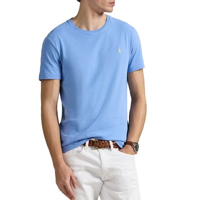 Polo Ralph Lauren T-Shirt Custom Slim Fit Jersey Crewneck-Blue Bristol