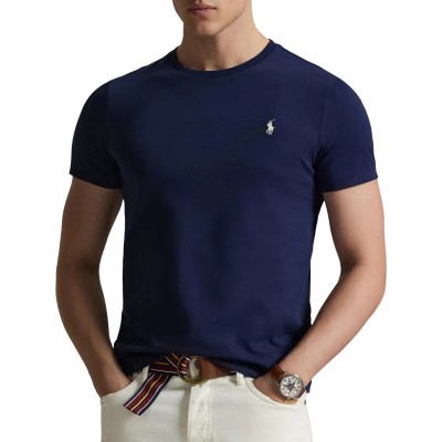 Polo Ralph Lauren T-Shirt Custom Slim Fit Jersey Crewneck-Navy