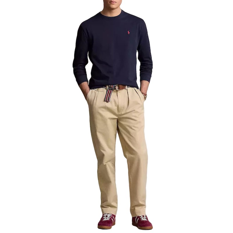 Polo Ralph Lauren Classic Fit Long Sleeved Jersey T-Shirt-Navy Polo Ralph Lauren Classic Fit Long Sleeved Jersey T-Shirt-Navy