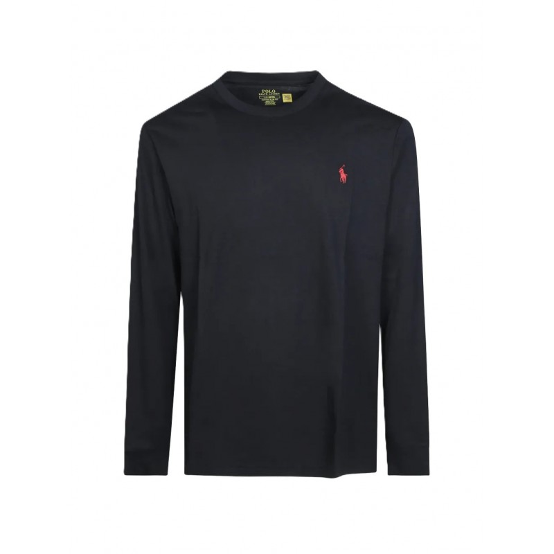 Polo Ralph Lauren T-Shirt Long Sleeve Custom Slim Fit-Black Polo Ralph Lauren T-Shirt Long Sleeve Custom Slim Fit-Black