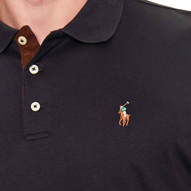 Polo Ralph Lauren Custom Slim Fit Polo LSL-Polo Black Polo Ralph Lauren Custom Slim Fit Polo LSL-Polo Black
