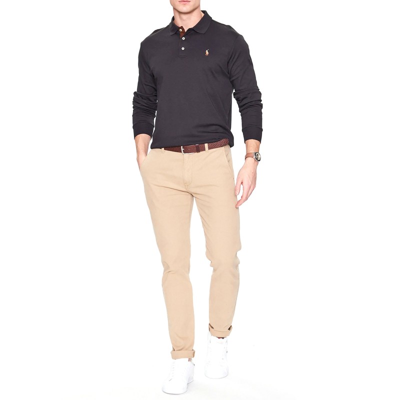 Polo Ralph Lauren Custom Slim Fit Polo LSL-Polo Black Polo Ralph Lauren Custom Slim Fit Polo LSL-Polo Black