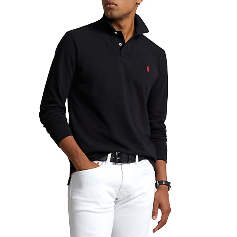 Polo Ralph Lauren Polo Core Replen Custom Slim Fit LSL-KNT-Black Polo Ralph Lauren Polo Core Replen Custom Slim Fit LSL-KNT-Black