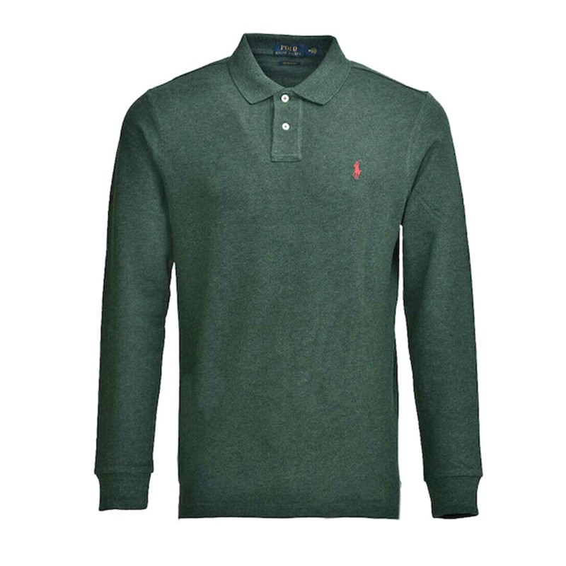 Polo Ralph Lauren Polo M Classics Custom Slim Fit LSL-Scotch Pine Heather Polo Ralph Lauren Polo M Classics Custom Slim Fit LSL-Scotch Pine Heather