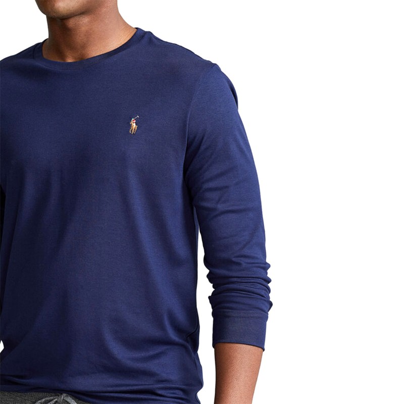 Polo Ralph Lauren Blouse In Soft Cotton Custom Slim Fit-Navy Polo Ralph Lauren Blouse In Soft Cotton Custom Slim Fit-Navy