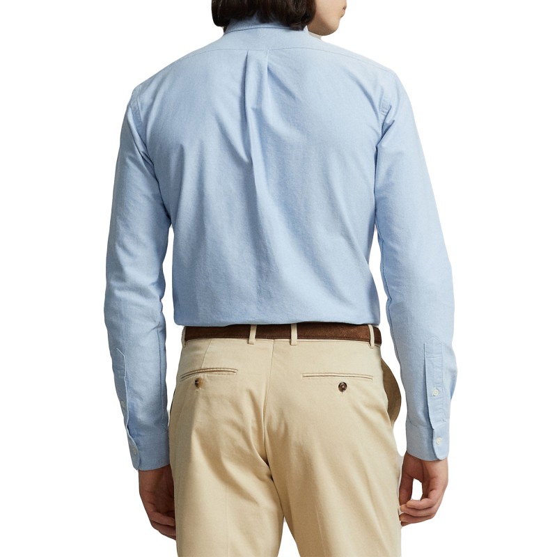 Polo Ralph Lauren Shirt Oxford Custom Fit-Blue Polo Ralph Lauren Shirt Oxford Custom Fit-Blue