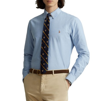 Polo Ralph Lauren Shirt Oxford Custom Fit-Blue Polo Ralph Lauren Shirt Oxford Custom Fit-Blue