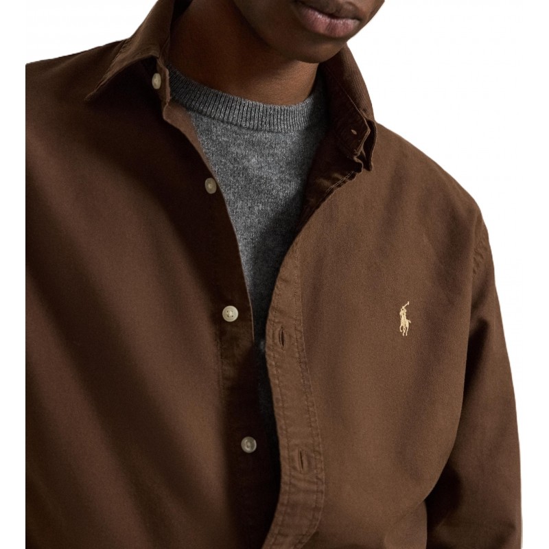 Polo Ralph Lauren Shirt Custom Fit Oxford-Brown Polo Ralph Lauren Shirt Custom Fit Oxford-Brown