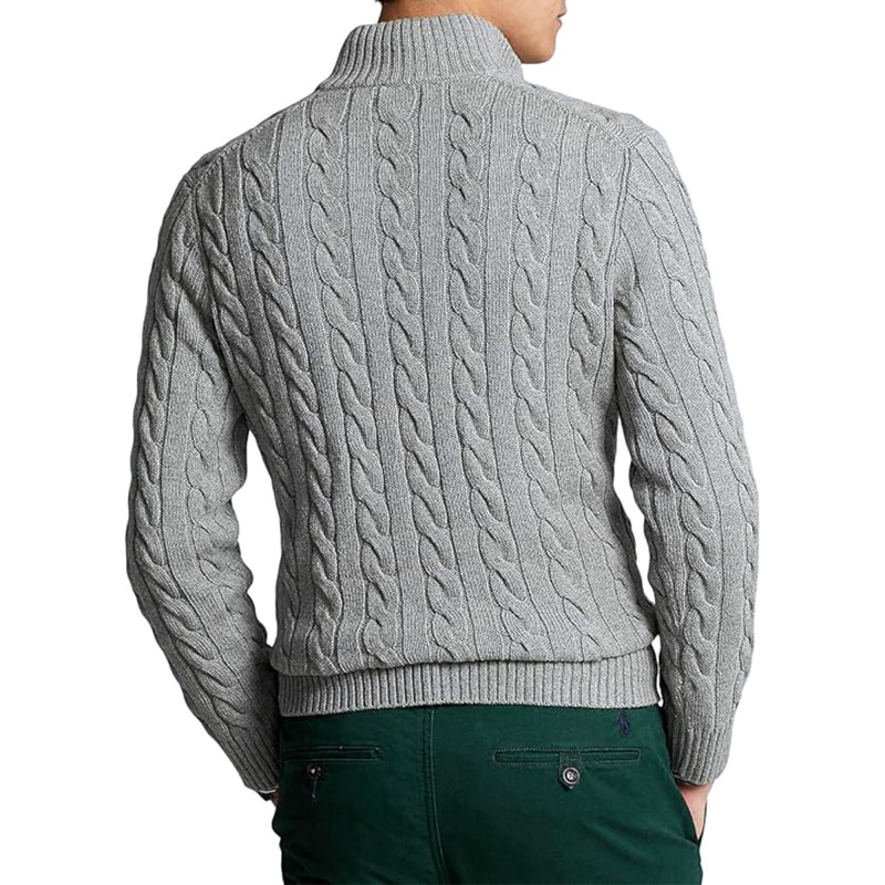 Polo Ralph Lauren Cable-Knit Cotton Sweater-Grey