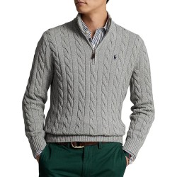 Polo Ralph Lauren Cable-Knit Cotton Sweater-Grey