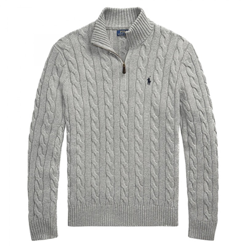 Polo Ralph Lauren Cable-Knit Cotton Sweater-Grey