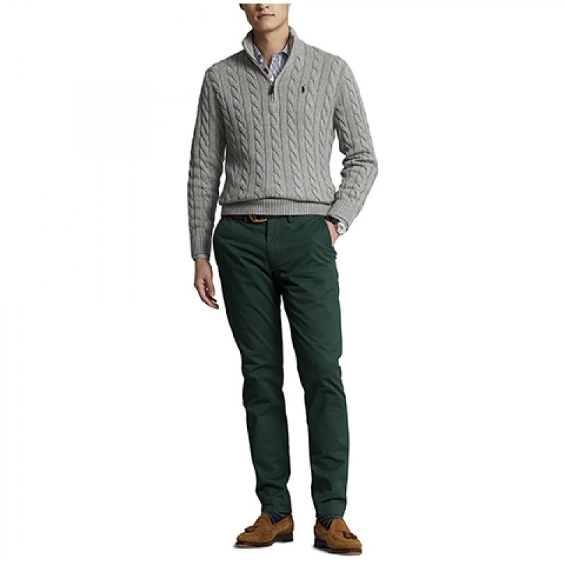 Polo Ralph Lauren Cable-Knit Cotton Sweater-Grey