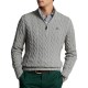 Polo Ralph Lauren Cable-Knit Cotton Sweater-Grey