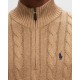Polo Ralph Lauren Sweater Half Zip Cable Knit-Brown Polo Ralph Lauren Sweater Half Zip Cable Knit-Brown