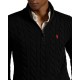 Polo Ralph Lauren Sweater Half Zip Cable Knit-Black Polo Ralph Lauren Sweater Half Zip Cable Knit-Black
