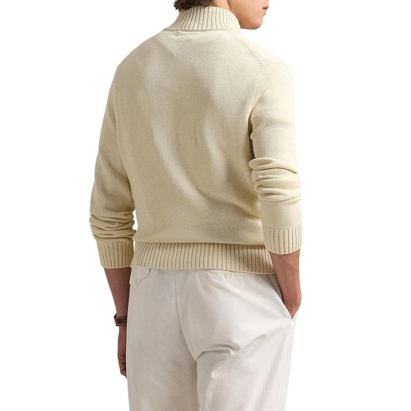 Polo Ralph Lauren Sweater Mock Neck Quarter Zip-Cream Polo Ralph Lauren Sweater Mock Neck Quarter Zip-Cream