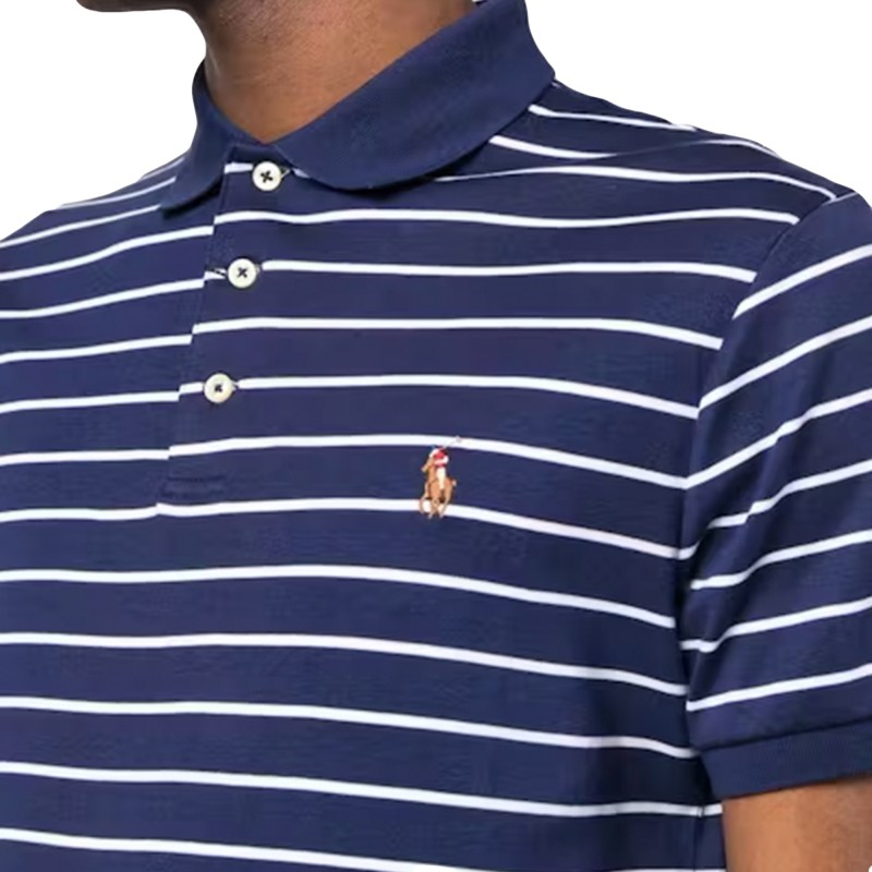 Polo Ralph Lauren Striped Polo Shirt-Refined Navy Polo Ralph Lauren Striped Polo Shirt-Refined Navy