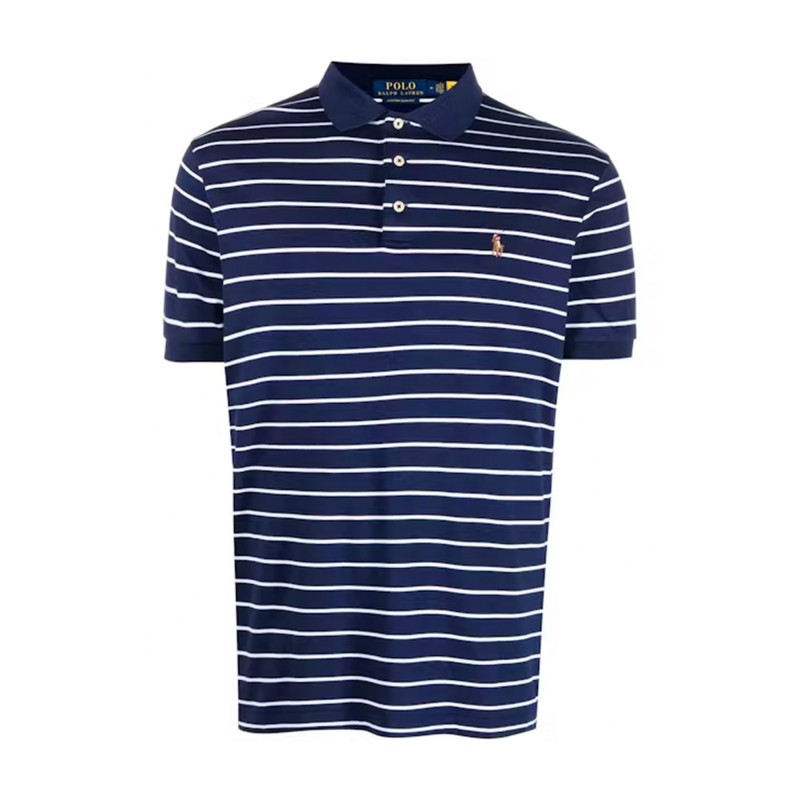 Polo Ralph Lauren Striped Polo Shirt-Refined Navy Polo Ralph Lauren Striped Polo Shirt-Refined Navy