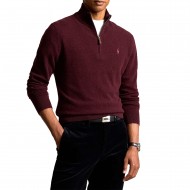 Polo Ralph Lauren Sweater Knitted Zip Up-Classic Wine