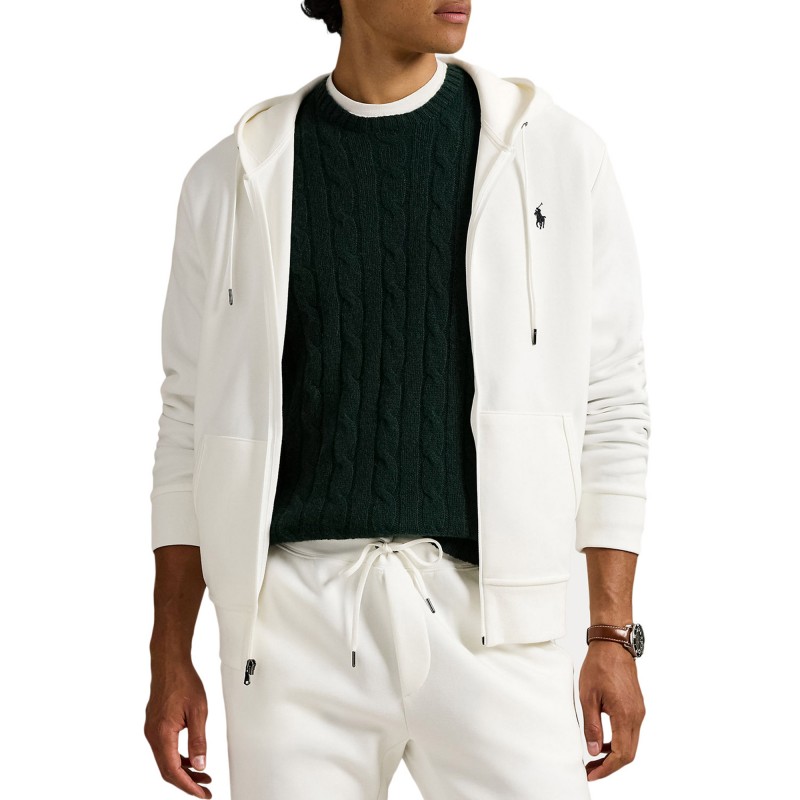 Polo Ralph Lauren Sweatshirt Zip Long Sleeve-White Polo Ralph Lauren Sweatshirt Zip Long Sleeve-White