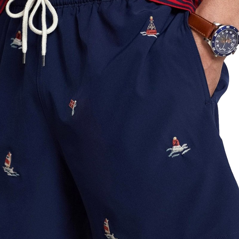 Polo Ralph Lauren 14.6-CM Traveller Polo Swimming Trunk-Newport Navy