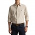 Polo Ralph Lauren Shirt Custom Fit Striped Stretch Poplin-Beige/White