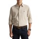 Polo Ralph Lauren Shirt Custom Fit Striped Stretch Poplin-Beige/White