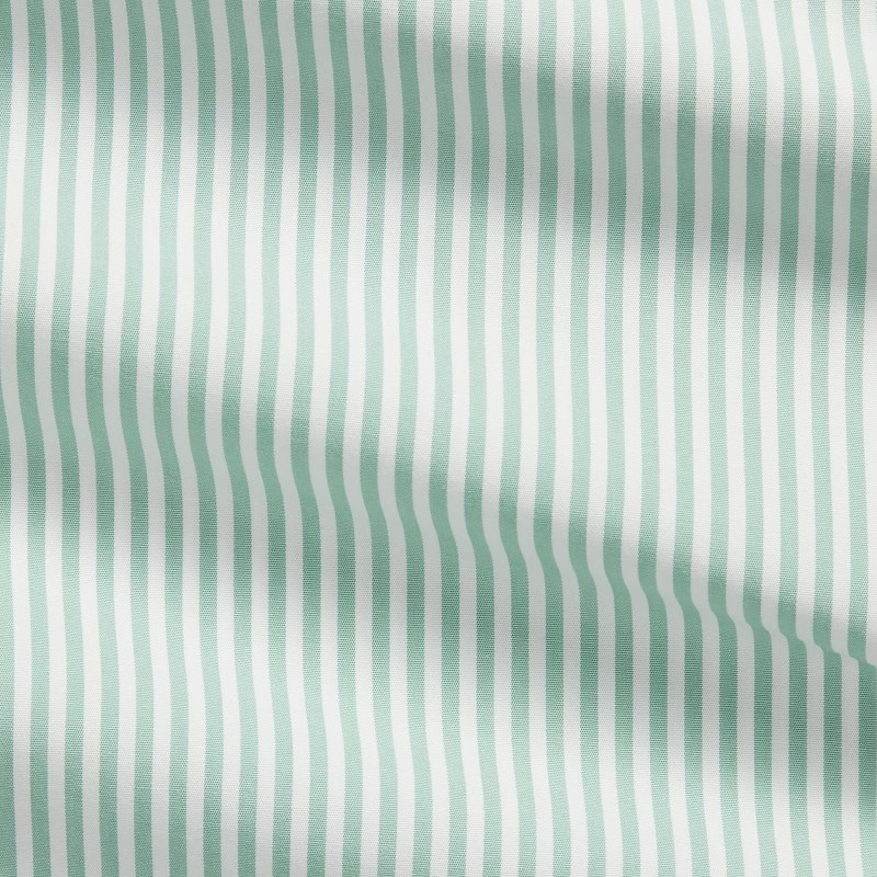 Polo Ralph Lauren Shirt Custom Fit Striped Stretch Poplin-Green/White