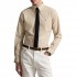 Polo Ralph Lauren Shirt Stripped Custom Fit Stretch-Khaki/White