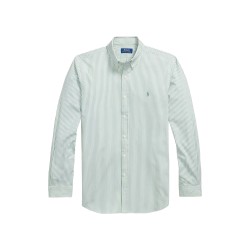 Polo Ralph Lauren Shirt Stripped Custom Fit Stretch-Green/White