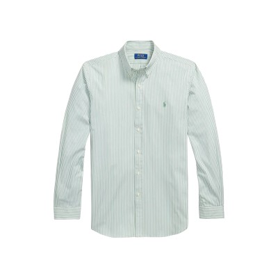 Polo Ralph Lauren Shirt Stripped Custom Fit Stretch-Green/White