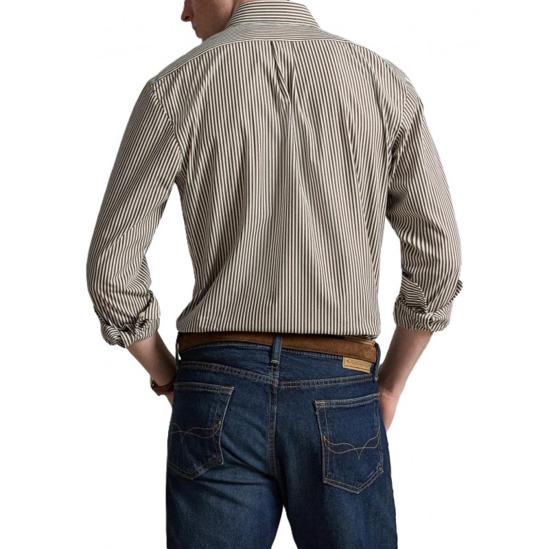 Polo Ralph Lauren Shirt Custom Fit Striped-Brown/White