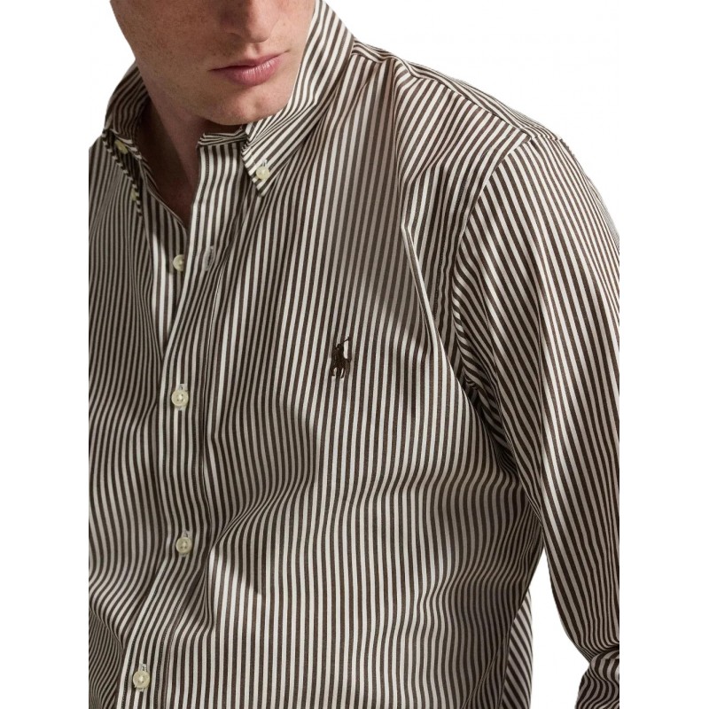 Polo Ralph Lauren Shirt Custom Fit Striped-Brown/White