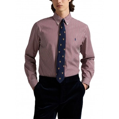 Polo Ralph Lauren Shirt Custom Fit Striped-Wine/White