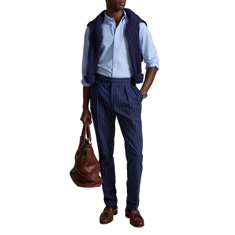 Polo Ralph Lauren Shirt Custom Fit Stretch-Blue Polo Ralph Lauren Shirt Custom Fit Stretch-Blue