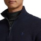 Polo Ralph Lauren Mesh-Knit Cotton Quarter-Zip Jumper-Navy