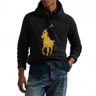 Polo Ralph Lauren Fleece Knit Pony Logo Hoodie Sweatshirt-Polo Black