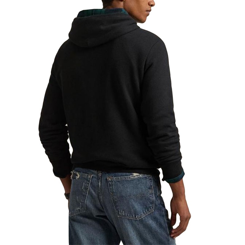 Polo Ralph Lauren Fleece Knit Pony Logo Hoodie Sweatshirt-Polo Black