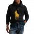 Polo Ralph Lauren Fleece Knit Pony Logo Hoodie Sweatshirt-Polo Black