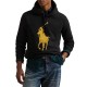 Polo Ralph Lauren Fleece Knit Pony Logo Hoodie Sweatshirt-Polo Black