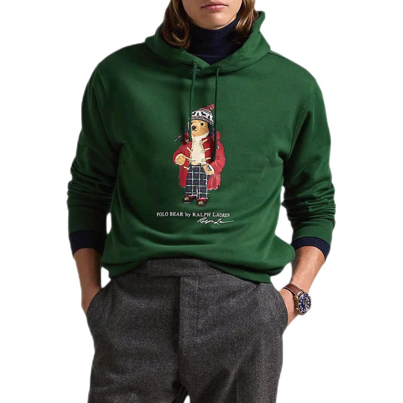 Polo Ralph Lauren Polo Bear Fleece Hoodie-Vintage Pine Holiday
