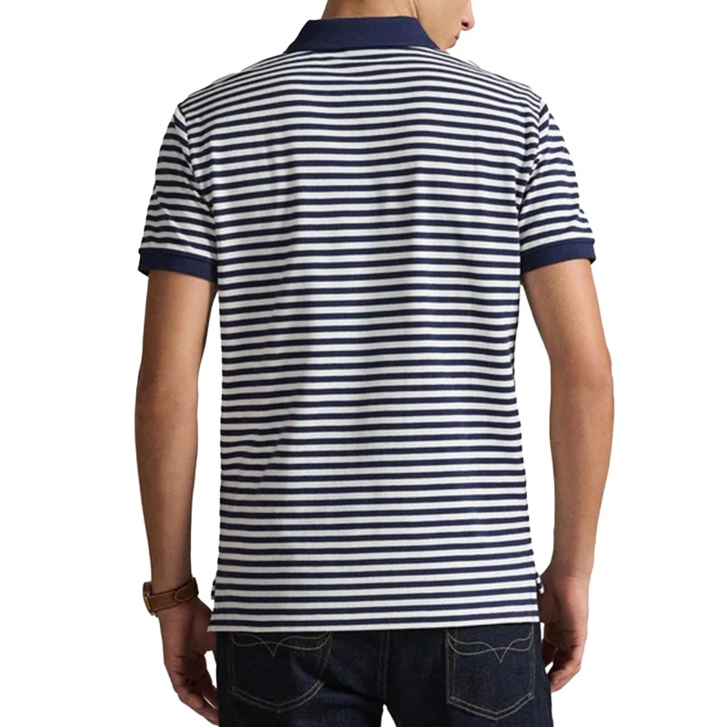 Polo Ralph Lauren Polo Shirt Striped Custom Slim Fit-Navy