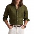 Polo Ralph Lauren Shirt Custom Fit Linen-New Olive