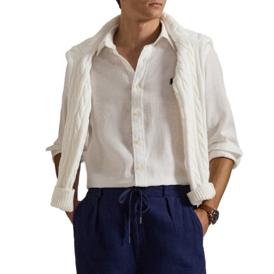 Polo Ralph Lauren Shirt Custom Fit Linen-White