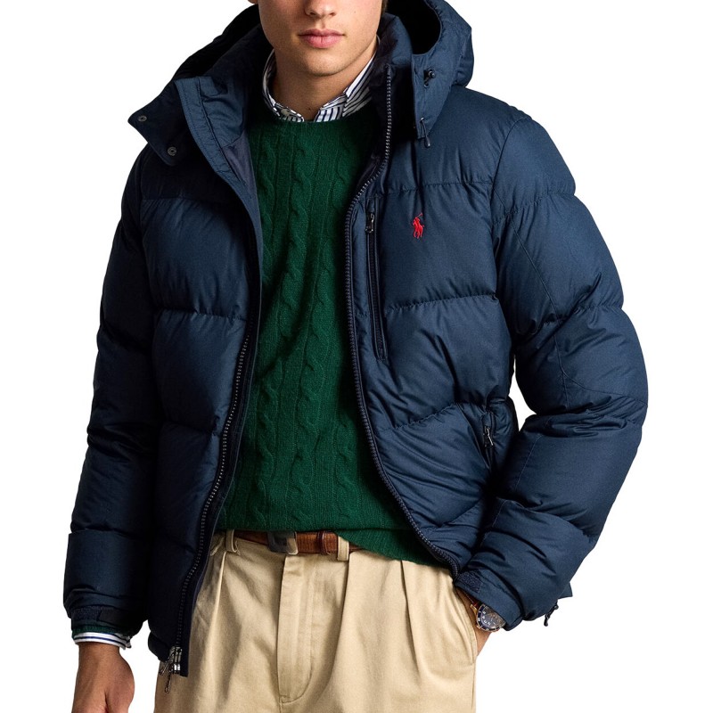 Polo Ralph Lauren Padded Jacket With Logo Embroidery-Navy Polo Ralph Lauren Padded Jacket With Logo Embroidery-Navy