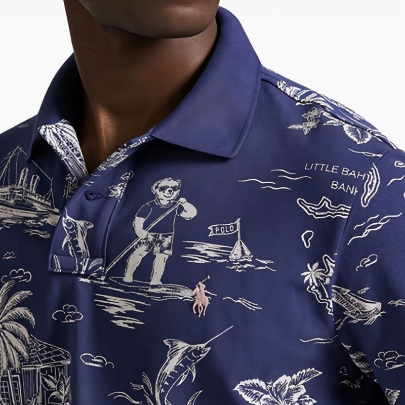 Polo Ralph Lauren Polo Shirt Island Bear Boat-Navy Multi