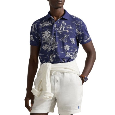 Polo Ralph Lauren Polo Shirt Island Bear Boat-Navy Multi