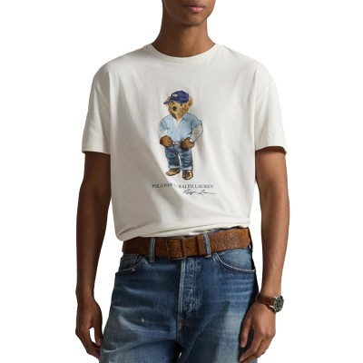 Polo Ralph Lauren T-Shirt Polo Denim Bear Print-White